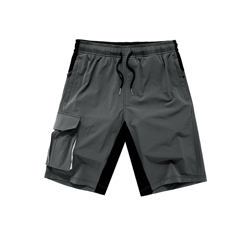 Quick-dry Breathale Solid Thin Cool Elastic Waist Men Pants Zipper Pocket Sports Light Shorts